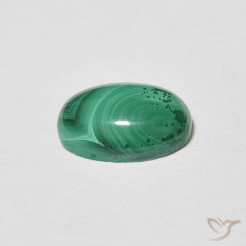 Malachite Gemstone in 10.6 x 8 mm Size for Sale, Malachite Stone in Multicolor Green Color