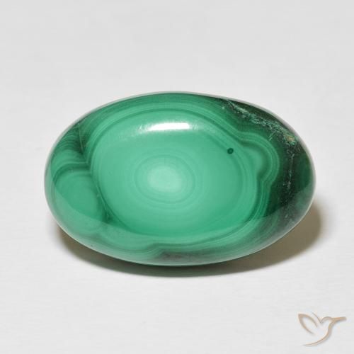 24.61ct Natural Medium Green Malachite, Oval, Opaque
