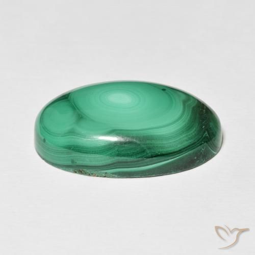 Malachite Gemstone in 22.9 x 14.8 mm Size for Sale, Malachite Stone in Medium Green Color