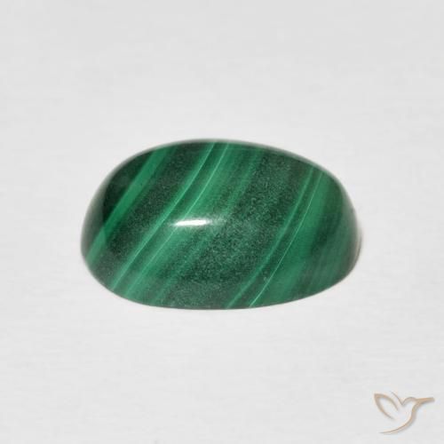 Malachite Gemstone in 11.9 x 8.8 mm Size for Sale, Malachite Stone in Multicolor Green Color