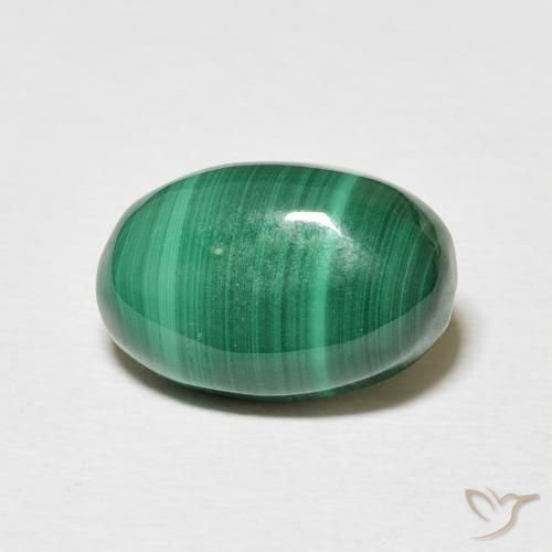 5.60ct Natural Medium Green Malachite, Oval, Opaque