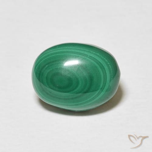 3.58ct Natural Multicolor Green Malachite, Oval, Opaque