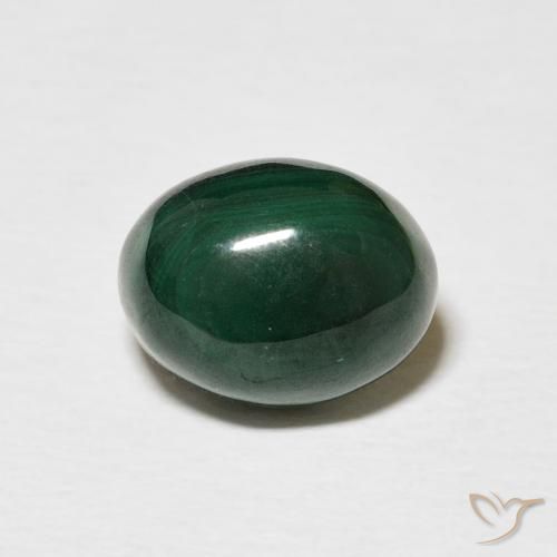 4.66ct Natural Dark Green Malachite, Oval, Opaque
