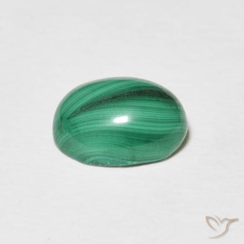 Malachite Gemstone in 9 x 7 mm (calibrated) Size for Sale, Malachite Stone in Medium Green Color