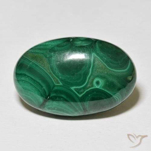 46.88ct Natural Dark Green Malachite, Oval, Opaque