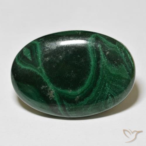 79.08ct Natural Dark Green Malachite, Oval, Opaque