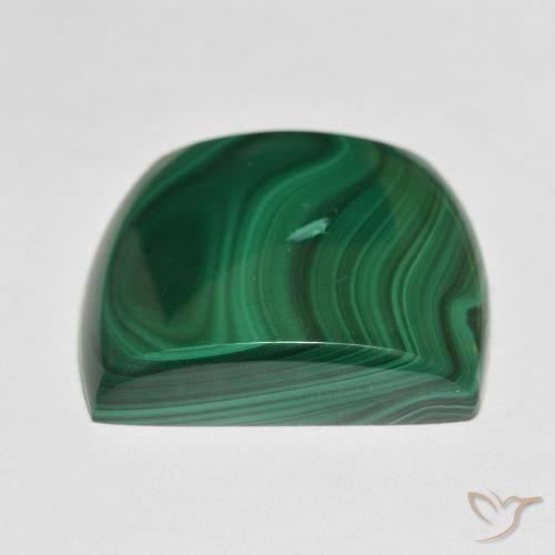 Malachite Gemstone in 25.6 x 23.1 mm Size for Sale, Malachite Stone in Dark Green Color
