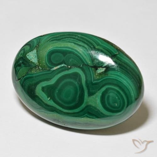 83.20 ct Green Malachite Stone, Natural Malachite in Oval Cabochon Shape for Sale