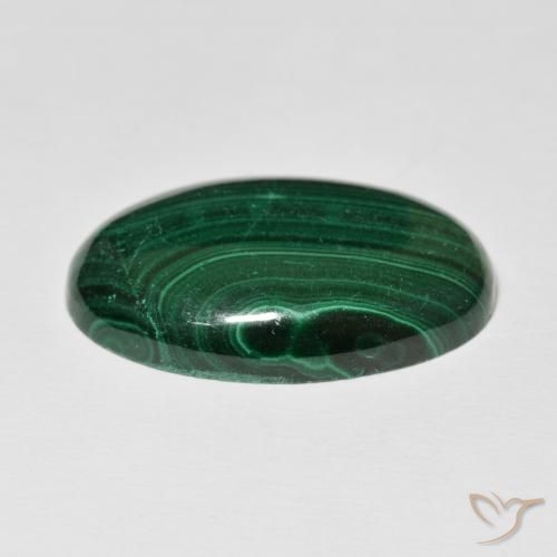 Malachite Gemstone in 28.1 x 19 mm Size for Sale, Malachite Stone in Medium Green Color