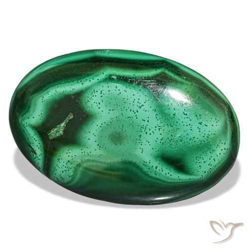 27.87 ct Green Malachite Stone, Natural Malachite in Oval Cabochon Shape for Sale