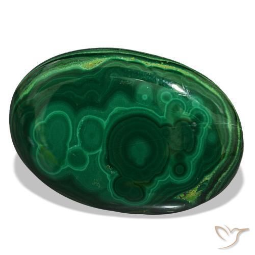 39.63 ct Green Malachite Stone, Natural Malachite in Oval Cabochon Shape for Sale