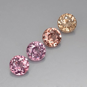 3.80 ctw Multicolor Malaya Garnet Stones, Natural Malaya Garnet in Round Facet Shape for Sale