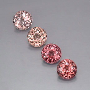 4.10 ctw Multicolor Malaya Garnet Gemstones, Malaya Garnet Gems in Round Facet Shape for Sale.