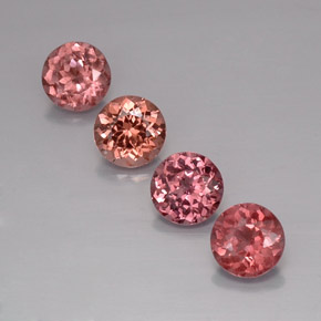 4.37 ctw Multicolor Malaya Garnet Gemstones, Malaya Garnet Gems in Round Facet Shape for Sale.