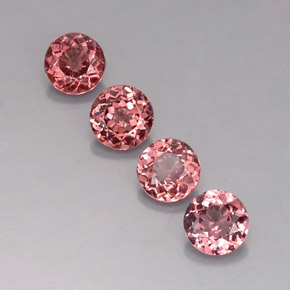 3.88 ctw Multicolor Malaya Garnet Gemstones, Malaya Garnet Gems in Round Facet Shape for Sale.