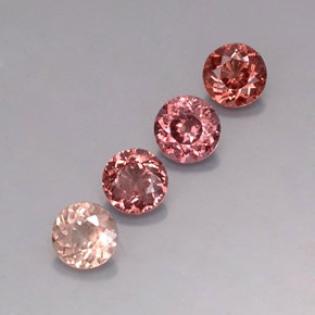 3.36 ctw Multicolor Malaya Garnet Stones, Natural Malaya Garnet in Round Facet Shape for Sale