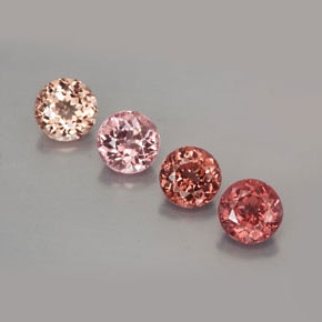 4.30 ctw Multicolor Malaya Garnet Stones, Natural Malaya Garnet in Round Facet Shape for Sale