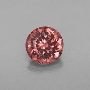 1.35 ct Orange Malaya Garnet Gemstone, Malaya Garnet Gem in Round Facet Shape for Sale.