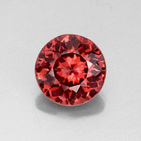 3.09 ct Pink Malaya Garnet Gemstone, Malaya Garnet Gem in Round Facet Shape for Sale.