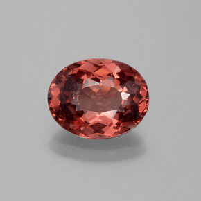 3.22 ct Pink Malaya Garnet Gemstone, Malaya Garnet Gem in Oval Facet Shape for Sale.