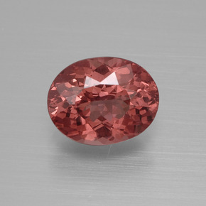 3.45 ct Pink Malaya Garnet Gemstone, Malaya Garnet Gem in Oval Facet Shape for Sale.