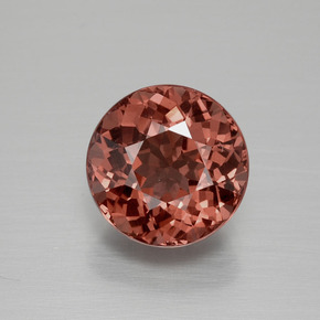 4.26 ct Pink Malaya Garnet Gemstone, Malaya Garnet Gem in Round Facet Shape for Sale.
