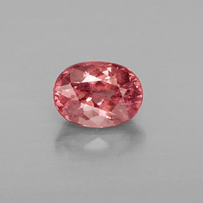 1.30 ct Pink Malaya Garnet Gemstone, Malaya Garnet Gem in Oval Facet Shape for Sale.