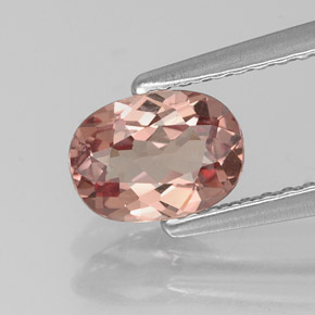 0.97 ct Pink Malaya Garnet Gemstone, Malaya Garnet Gem in Oval Facet Shape for Sale.