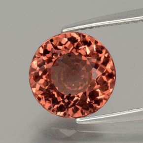 3.18 ct Orange Malaya Garnet Gemstone, Malaya Garnet Gem in Round Facet Shape for Sale.