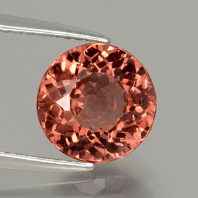 3.18 ct Orange Malaya Garnet Stone, Natural Malaya Garnet in Round Facet Shape for Sale