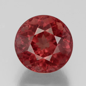 5.25 ct Pink Malaya Garnet Gemstone, Malaya Garnet Gem in Round Facet Shape for Sale.