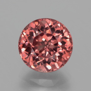 4.02 ct Pink Malaya Garnet Gemstone, Malaya Garnet Gem in Round Facet Shape for Sale.