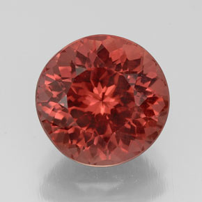 3.41 ct Pink Malaya Garnet Gemstone, Malaya Garnet Gem in Round Facet Shape for Sale.