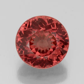 3.39 ct Pink Malaya Garnet Gemstone, Malaya Garnet Gem in Round Facet Shape for Sale.