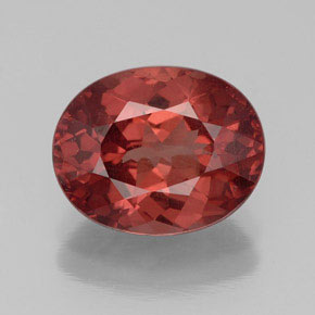 3.42 ct Pink Malaya Garnet Gemstone, Malaya Garnet Gem in Oval Facet Shape for Sale.