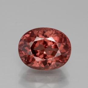 3.84 ct Pink Malaya Garnet Gemstone, Malaya Garnet Gem in Oval Facet Shape for Sale.