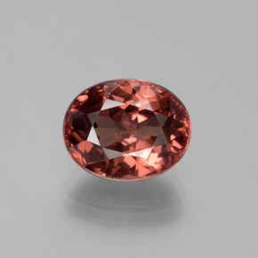 3.84 ct Pink Malaya Garnet Gemstone, Malaya Garnet Gem in Oval Facet Shape for Sale.