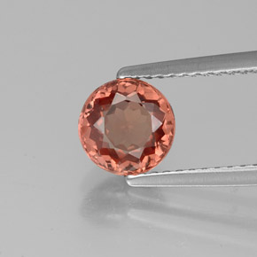 1.39 ct Pink Malaya Garnet Gemstone, Malaya Garnet Gem in Round Facet Shape for Sale.