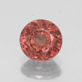 1.29 ct Pink Malaya Garnet Gemstone, Malaya Garnet Gem in Round Facet Shape for Sale.