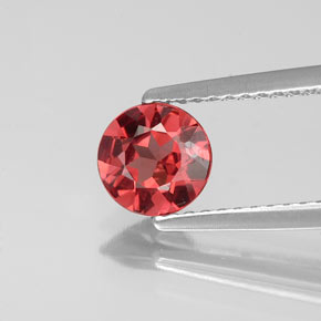 0.81 ct Orange Malaya Garnet Gemstone, Malaya Garnet Gem in Round Facet Shape for Sale.
