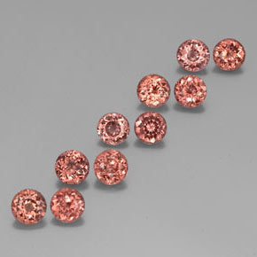 6.08 ctw Orange Malaya Garnet Stones, Natural Malaya Garnet in Round Facet Shape for Sale