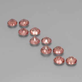 Malaya Garnet Gemstones in 5 mm (calibrated) Size for Sale, Malaya Garnet Stones in Pink Orange Color
