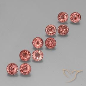 6.11 ctw Pink Malaya Garnet Stones, Natural Malaya Garnet in Round Facet Shape for Sale