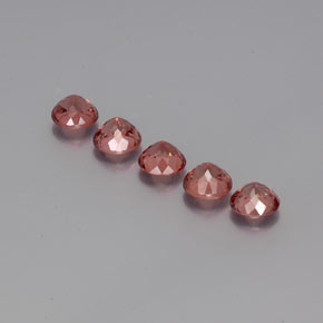 Malaya Garnet Gemstone in 5.5 mm Size for Sale, Malaya Garnet Stone in Pink Orange Color
