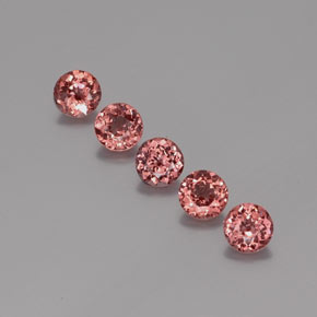 4.00 ctw Pink Malaya Garnet Gemstones, Malaya Garnet Gems in Round Facet Shape for Sale.