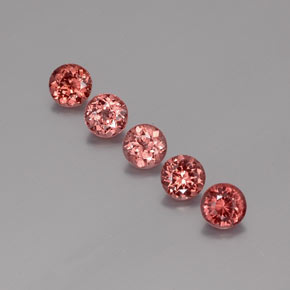 4.16 ctw Orange Malaya Garnet Gemstones, Malaya Garnet Gems in Round Facet Shape for Sale.