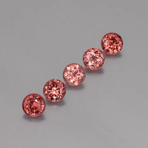 4.16 ctw Orange Malaya Garnet Stones, Natural Malaya Garnet in Round Facet Shape for Sale