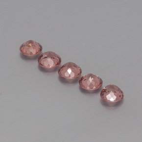 Malaya Garnet Gemstone in 5 mm (calibrated) Size for Sale, Malaya Garnet Stone in Pink Orange Color