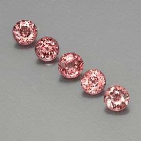 3.92 ctw Orange Malaya Garnet Gemstones, Malaya Garnet Gems in Round Facet Shape for Sale.