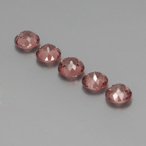 Malaya Garnet Gemstones in 5.6 mm Size for Sale, Malaya Garnet Stones in Pink Orange Color